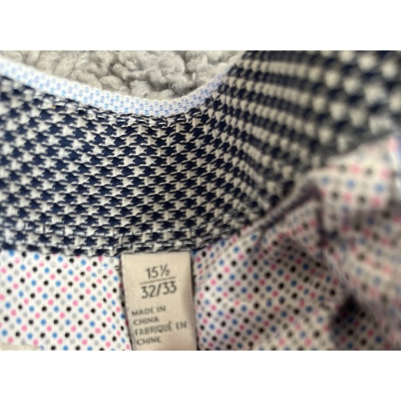 Nordstrom Rack Men’s 15.5 Blue & White Button Down Dress Shirt. - Picture 5 of 8